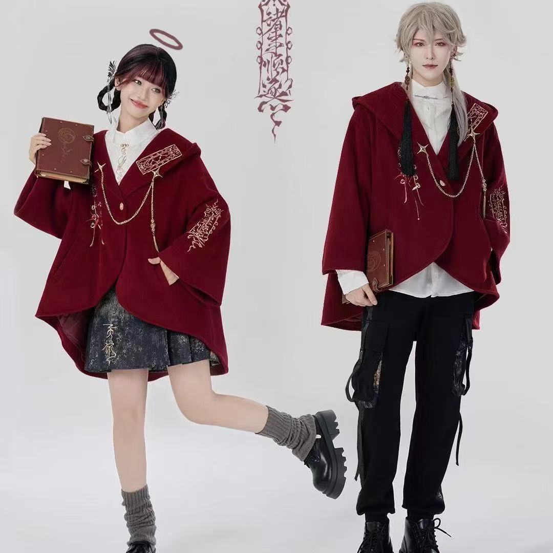 Echinacea - New Chinese Style Men Women Cloak