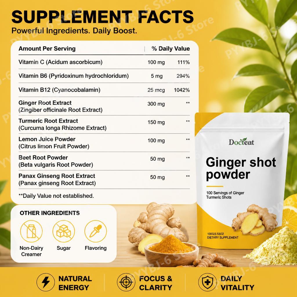 Docteat Ginger Shot Powder Vit - đánh giá và giá Ginger Tea