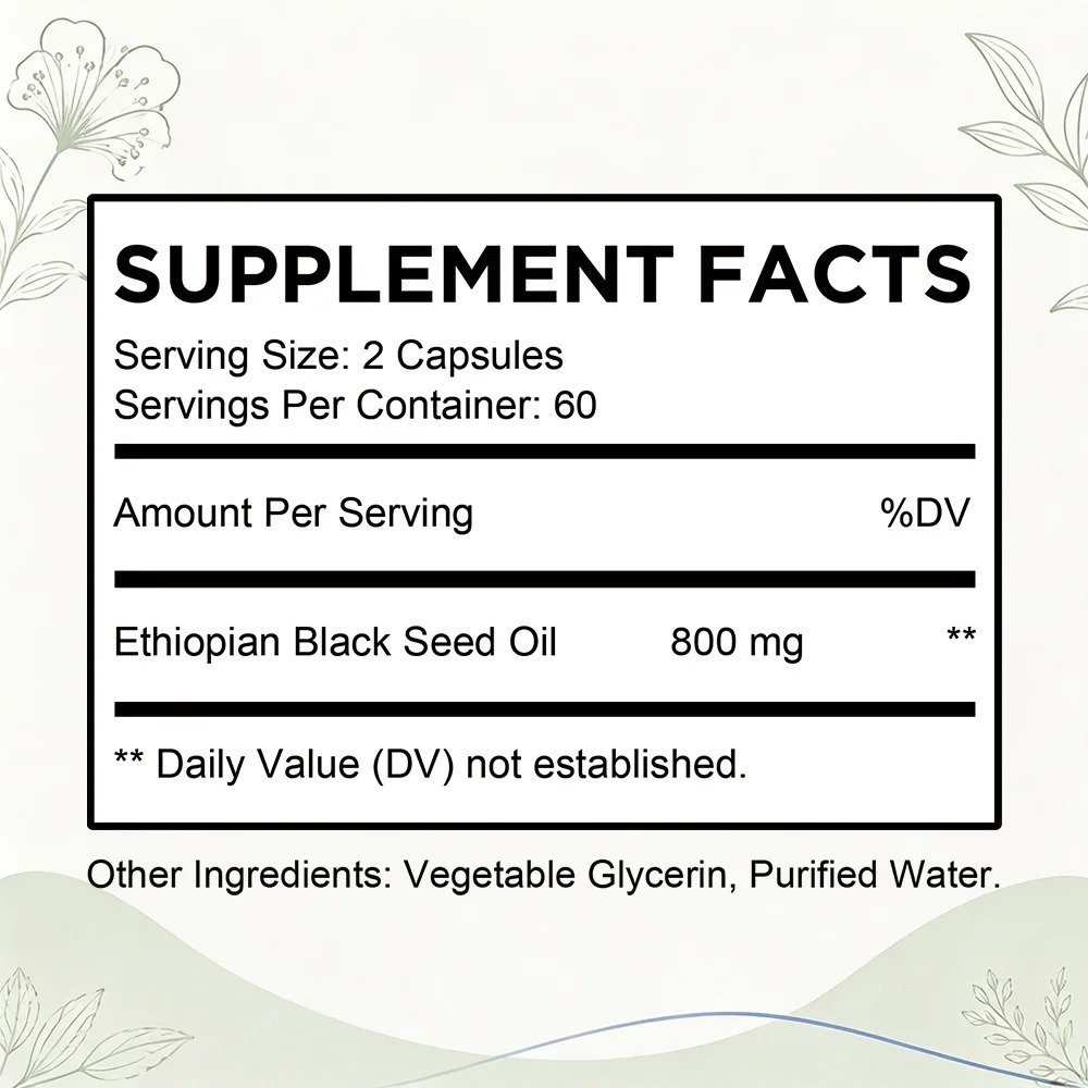 Ethiopian Black Seed Oil Softg - đánh giá và giá Herbal Supplement